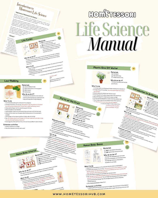 Hometessori Life Science Manual & Print Kit - Montessori Life Science Album and Printables