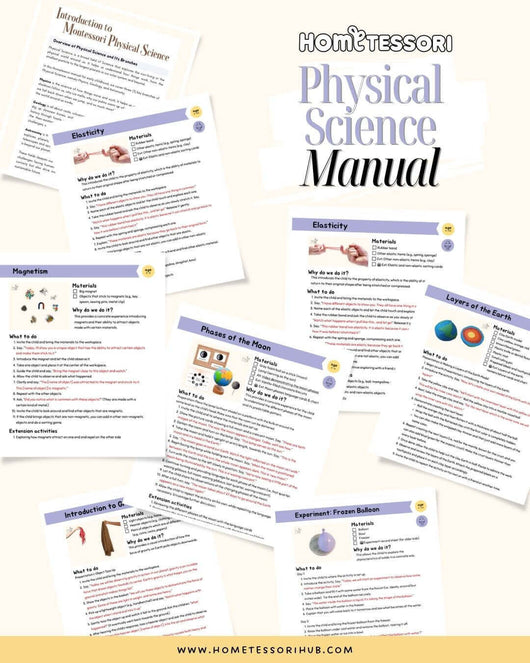 Hometessori Physical Science Manual & Print Kit - Montessori Physical Science Album and Printables