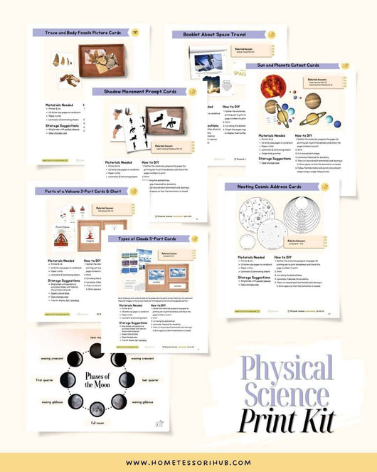 Hometessori Physical Science Manual & Print Kit - Montessori Physical Science Album and Printables