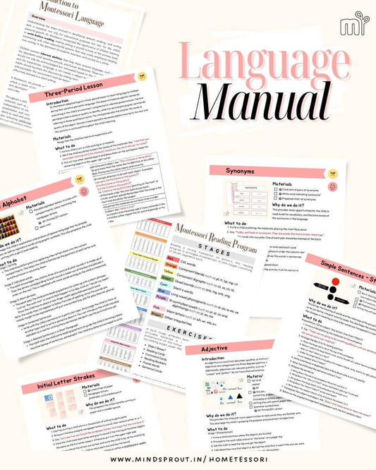 Hometessori Language Manual & Print Kit (3-6) - Hometessori