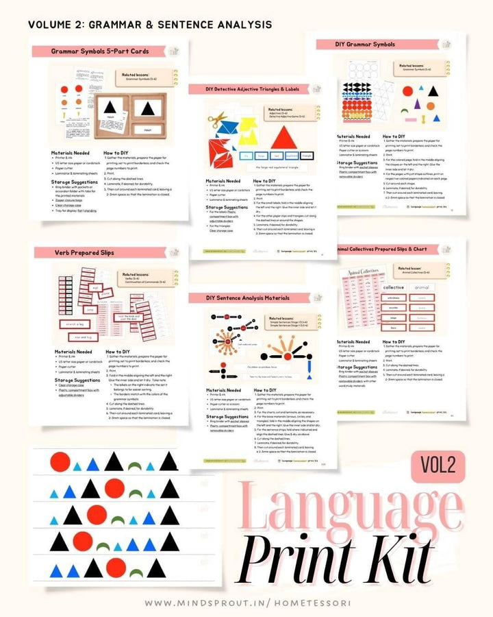 Hometessori Language Manual & Print Kit (3-6) - Hometessori