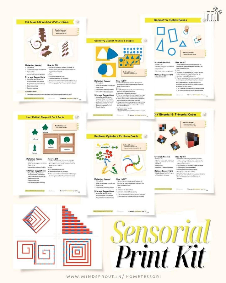 Hometessori Sensorial Manual & Print Kit (3-6) - Hometessori